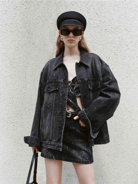 Monogram Denim Jacket Puffer Design