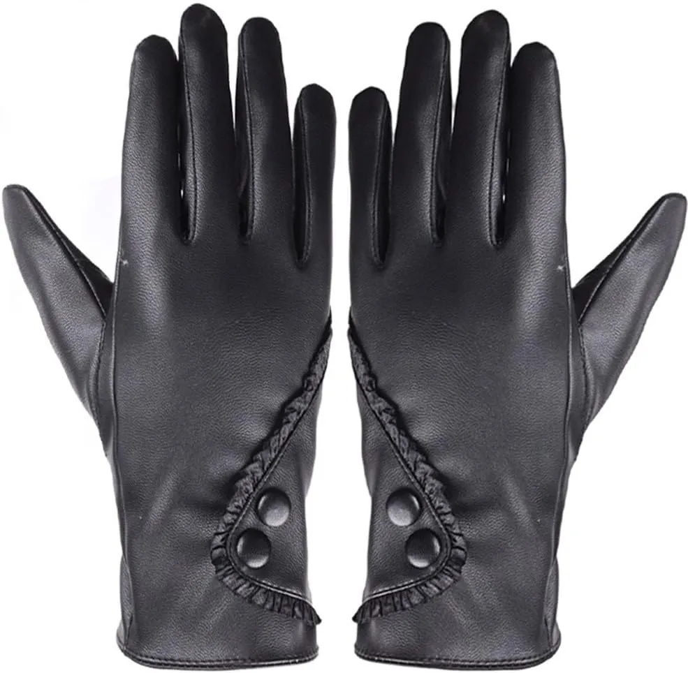 Winter Fashion Leather Gloves for Men, With Touchscreen Texting Finger Lined Outdoor Warm Driving Gloves