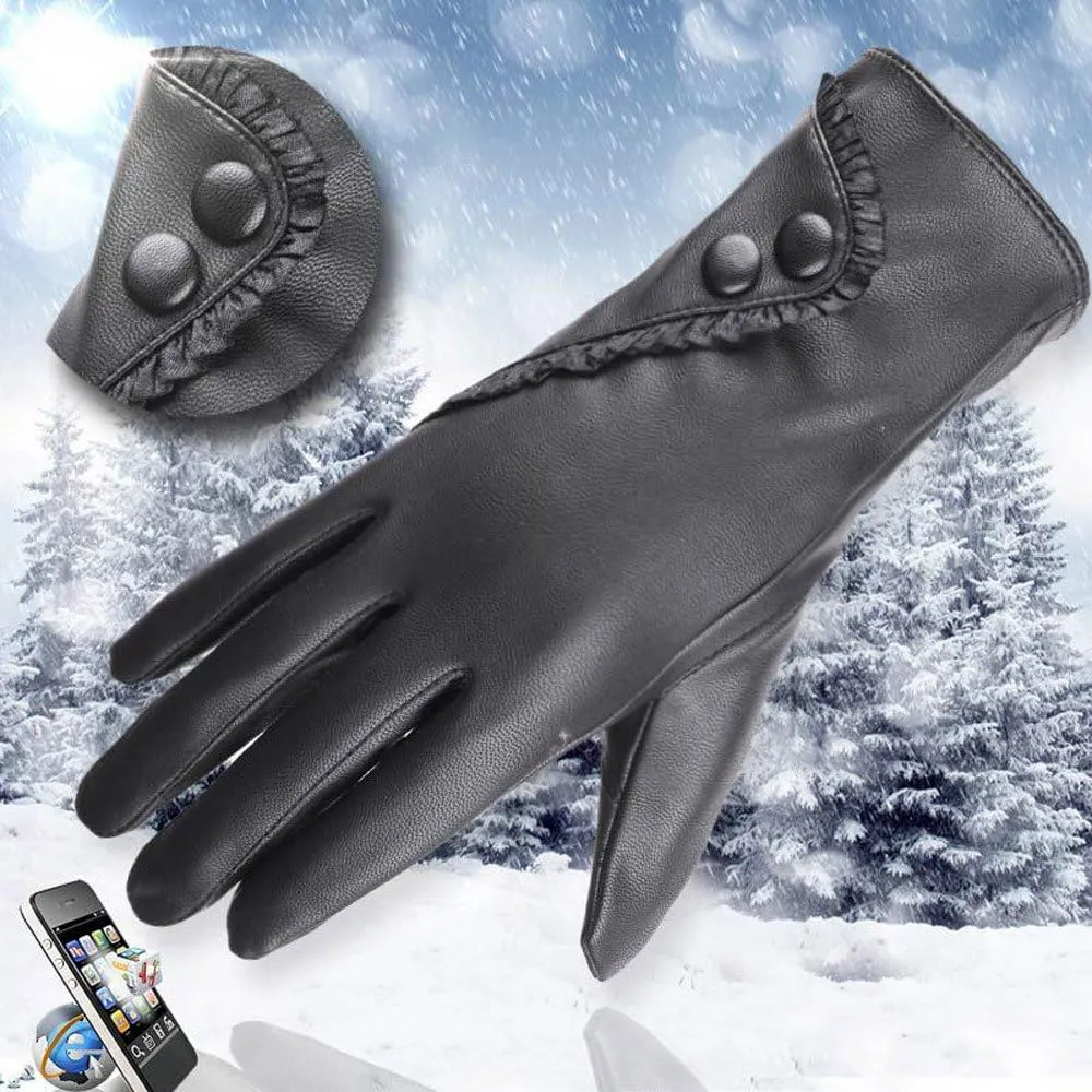Winter Fashion Leather Gloves for Men, With Touchscreen Texting Finger Lined Outdoor Warm Driving Gloves