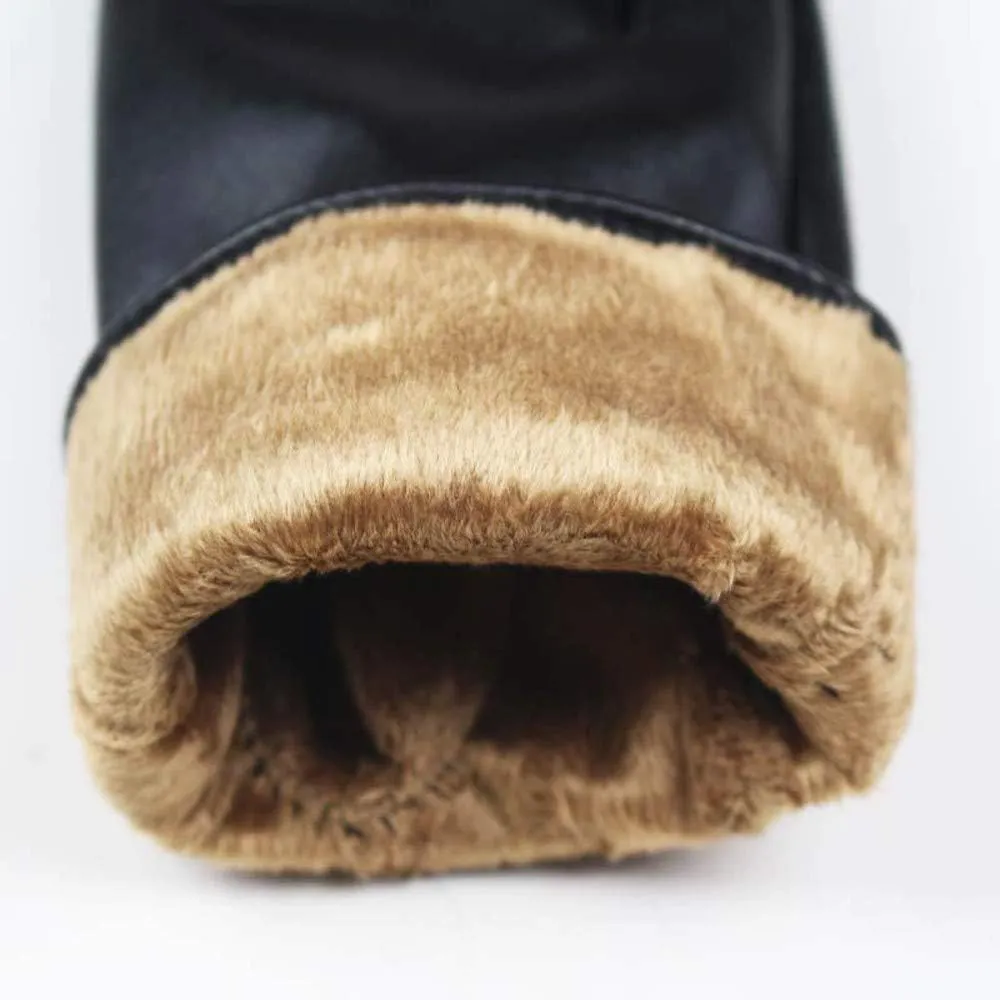 Winter Fashion Leather Gloves for Men, With Touchscreen Texting Finger Lined Outdoor Warm Driving Gloves