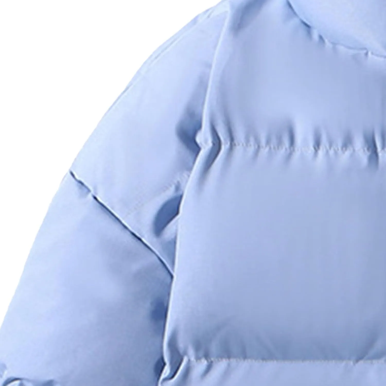 Winter Puffer Jacket for Men Full Zip Stand Collar Bubble Down Coats Insulated Thicken Windproof Windbreaker