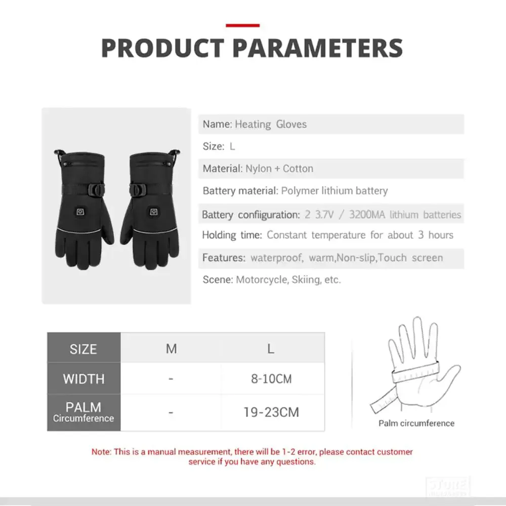 Winter touch screen heated gloves