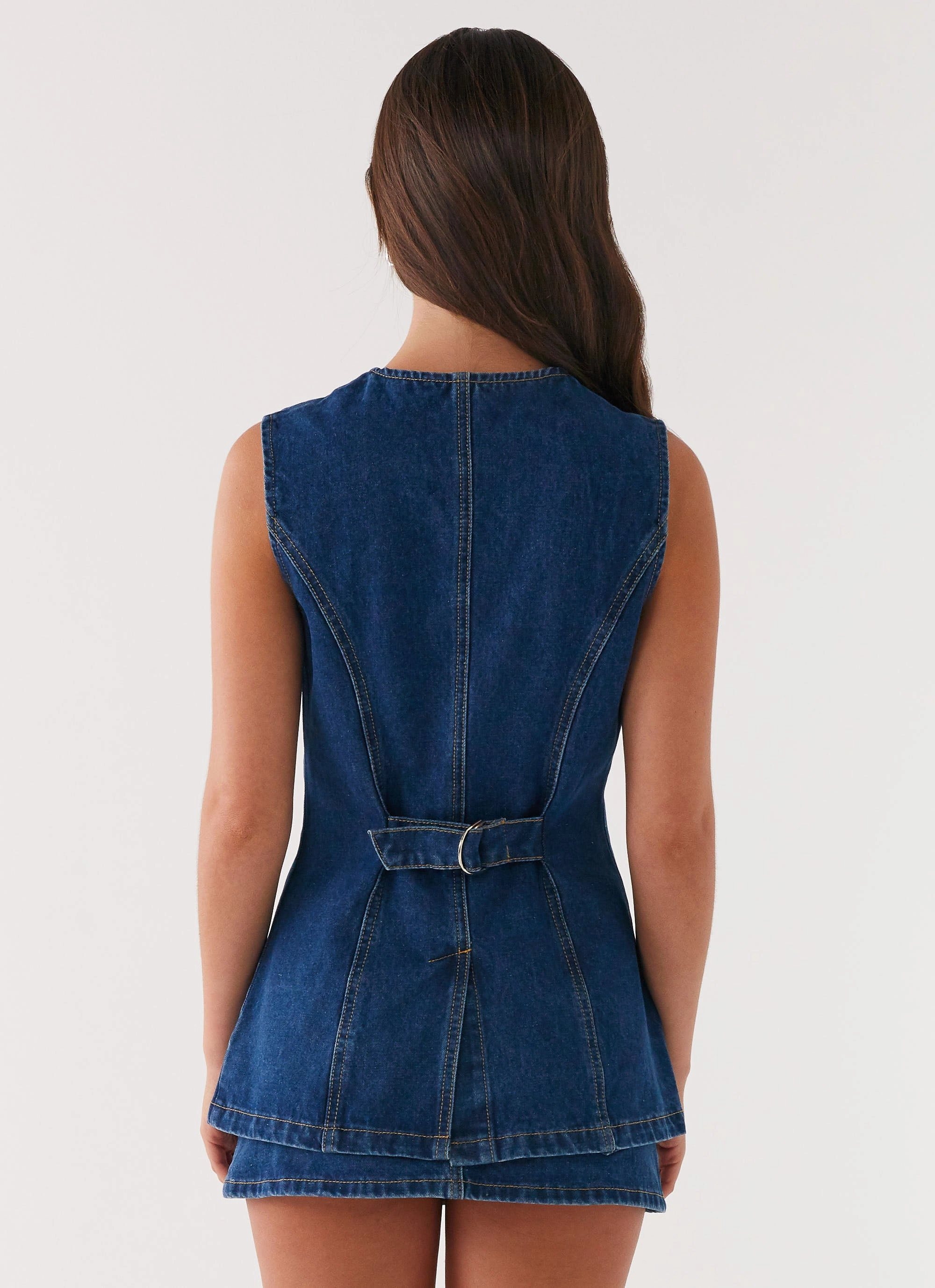 Wish You Luck Denim Top - Dark Blue Sustainable Manufacturing