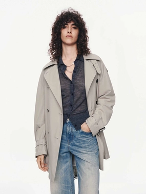 With Belt Trench Coat Effortless Travel Wear