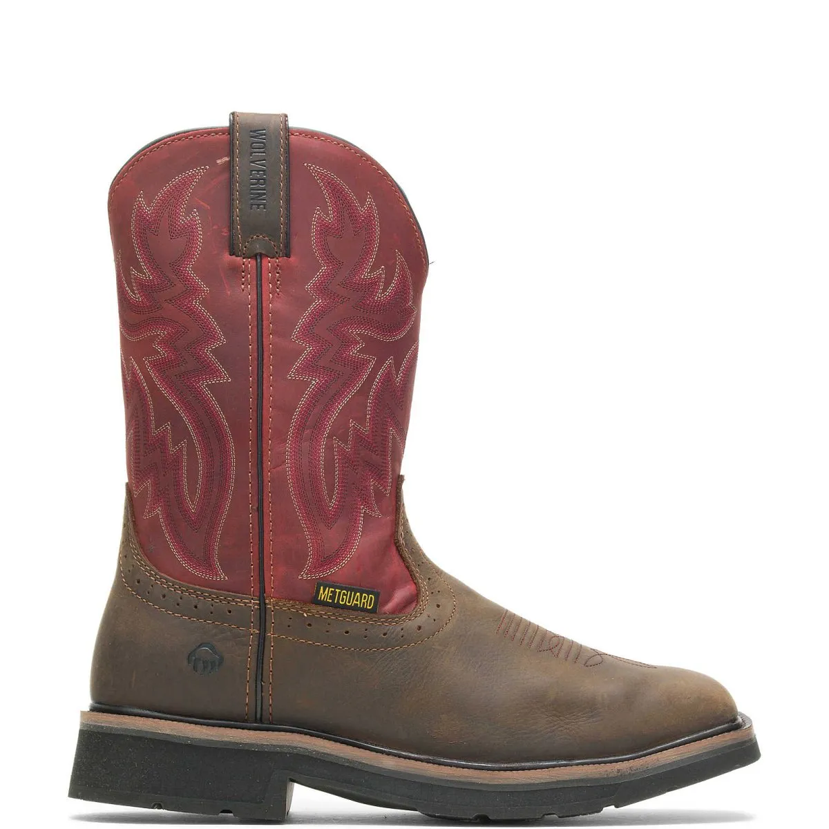 Wolverine Men's Rancher Wellington Steel Toe Work Boot (w10929) In Brown/red