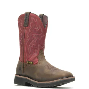 Wolverine Men's Rancher Wellington Steel Toe Work Boot (w10929) In Brown/red