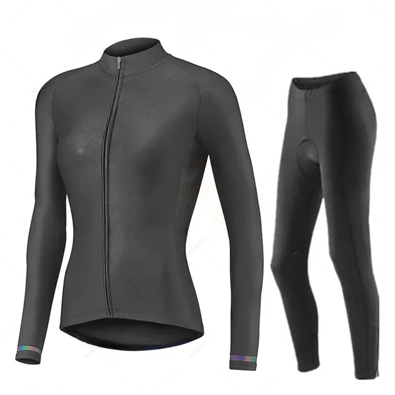 Women Autumn Cycling Jersey Set Long Sleeve Breathable Clothing MTB Maillot Ropa Ciclismo Bicycle Sportswear Bike Uniform