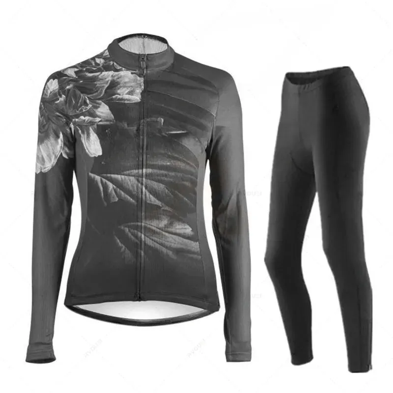 Women Autumn Cycling Jersey Set Long Sleeve Breathable Clothing MTB Maillot Ropa Ciclismo Bicycle Sportswear Bike Uniform