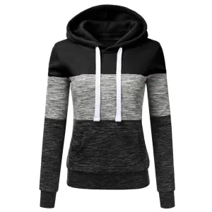 Women's Autumn/Winter Casual Long-Sleeved Patchwork Hoodie