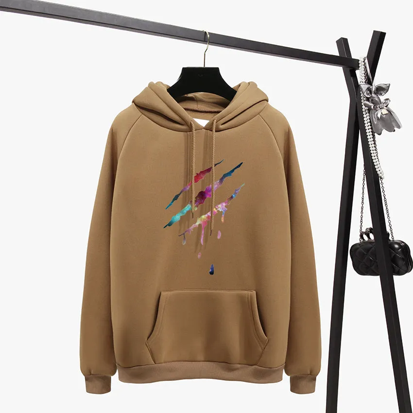 Women's Autumn/Winter O-Neck Hoodie With Various Prints