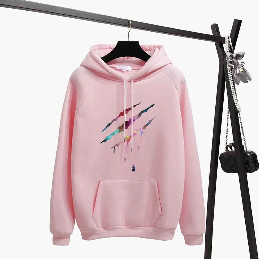 Women's Autumn/Winter O-Neck Hoodie With Various Prints