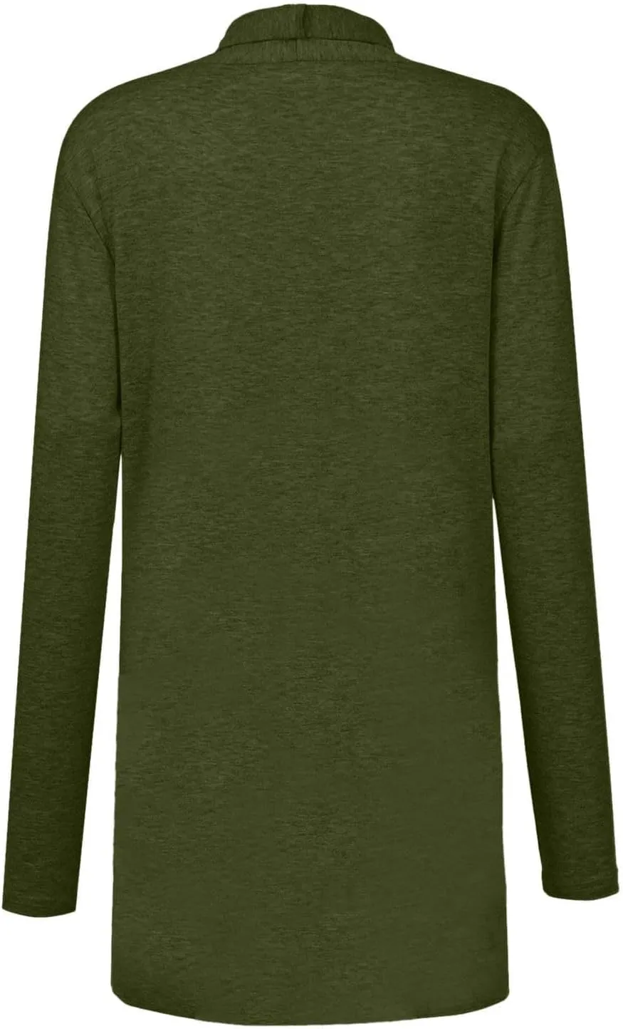 Women's Cardigan Casual Long Sleeve Open Front Cardigans Lightweight Essential Solid Outdoor Tops with Pockets