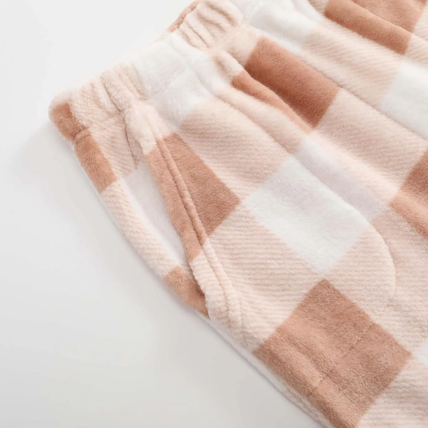Womens Flannel Pajama Pants Fleece Lined Pants Thick Warm Loungewear Pants Long Johns Thermal Pants Plaid Pants
