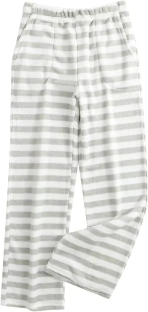Womens Flannel Pajama Pants Fleece Lined Pants Thick Warm Loungewear Pants Long Johns Thermal Pants Plaid Pants