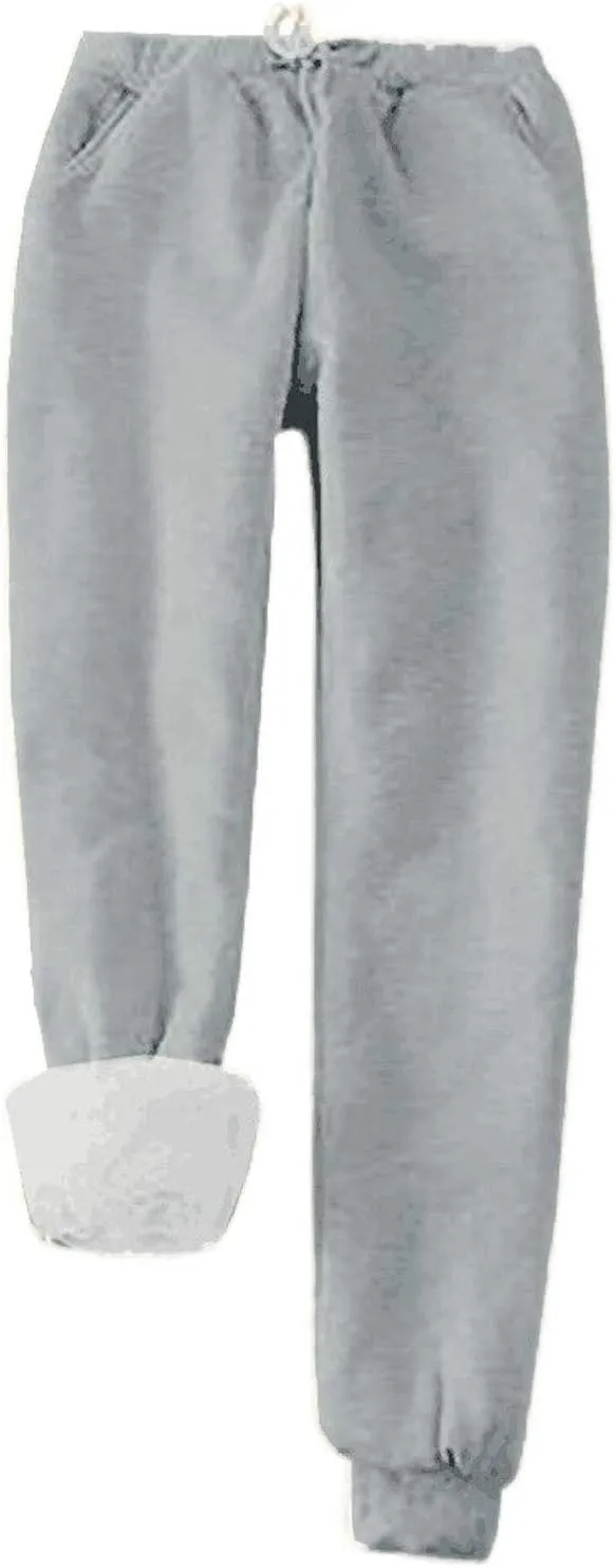Womens Fleece Sweatpants Sherpa Lined Winter Warm Athletic Jogger Thick Plush Cozy Thermal Pants with Pockets M-5XL