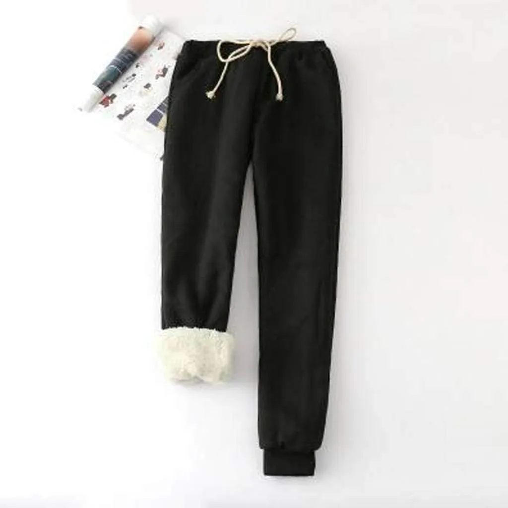 Womens Fleece Sweatpants Sherpa Lined Winter Warm Athletic Jogger Thick Plush Cozy Thermal Pants with Pockets M-5XL