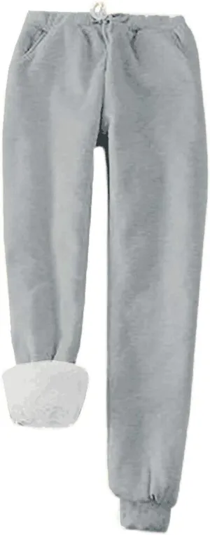 Womens Fleece Sweatpants Sherpa Lined Winter Warm Athletic Jogger Thick Plush Cozy Thermal Pants with Pockets M-5XL