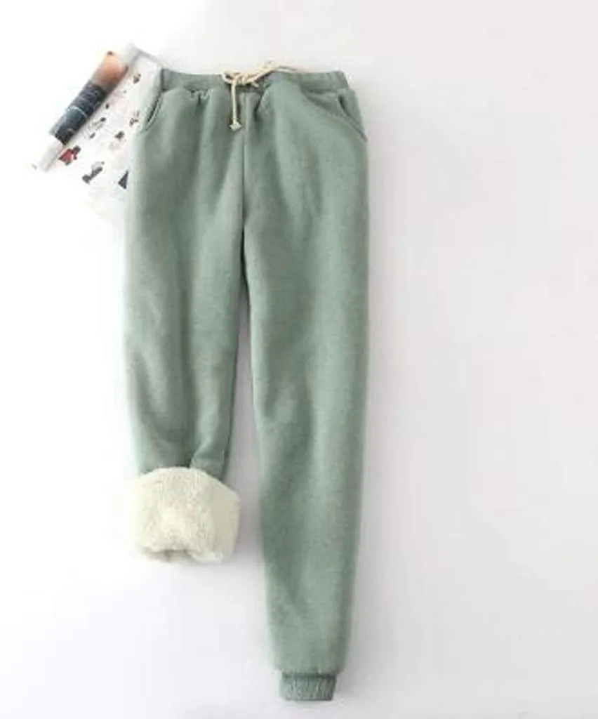Womens Fleece Sweatpants Sherpa Lined Winter Warm Athletic Jogger Thick Plush Cozy Thermal Pants with Pockets M-5XL