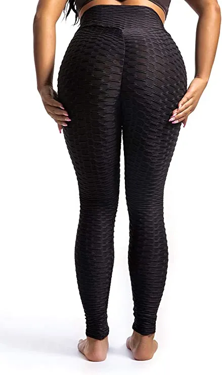 Women's High Waist Honeycomb Yoga Shaper Pants  | Tummy Control Booty Leggings Butt Lift Tights