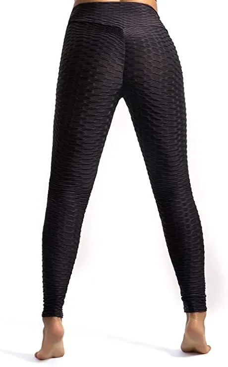 Women's High Waist Honeycomb Yoga Shaper Pants  | Tummy Control Booty Leggings Butt Lift Tights