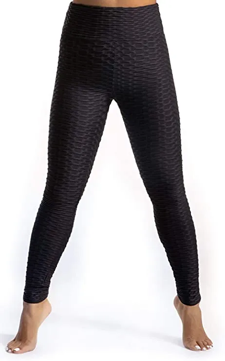 Women's High Waist Honeycomb Yoga Shaper Pants  | Tummy Control Booty Leggings Butt Lift Tights
