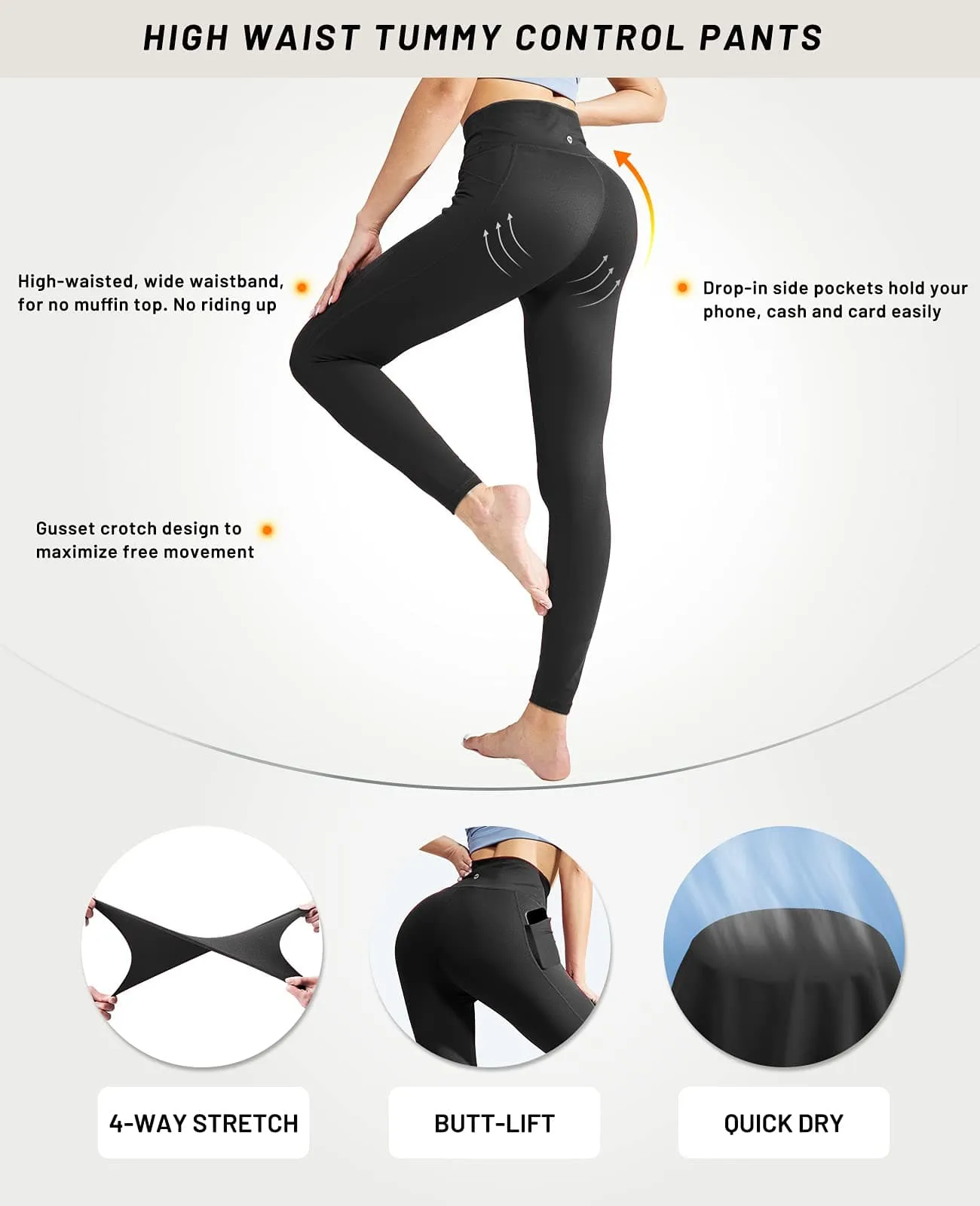 Women's High Waist Workout Yoga Pants Athletic Legging