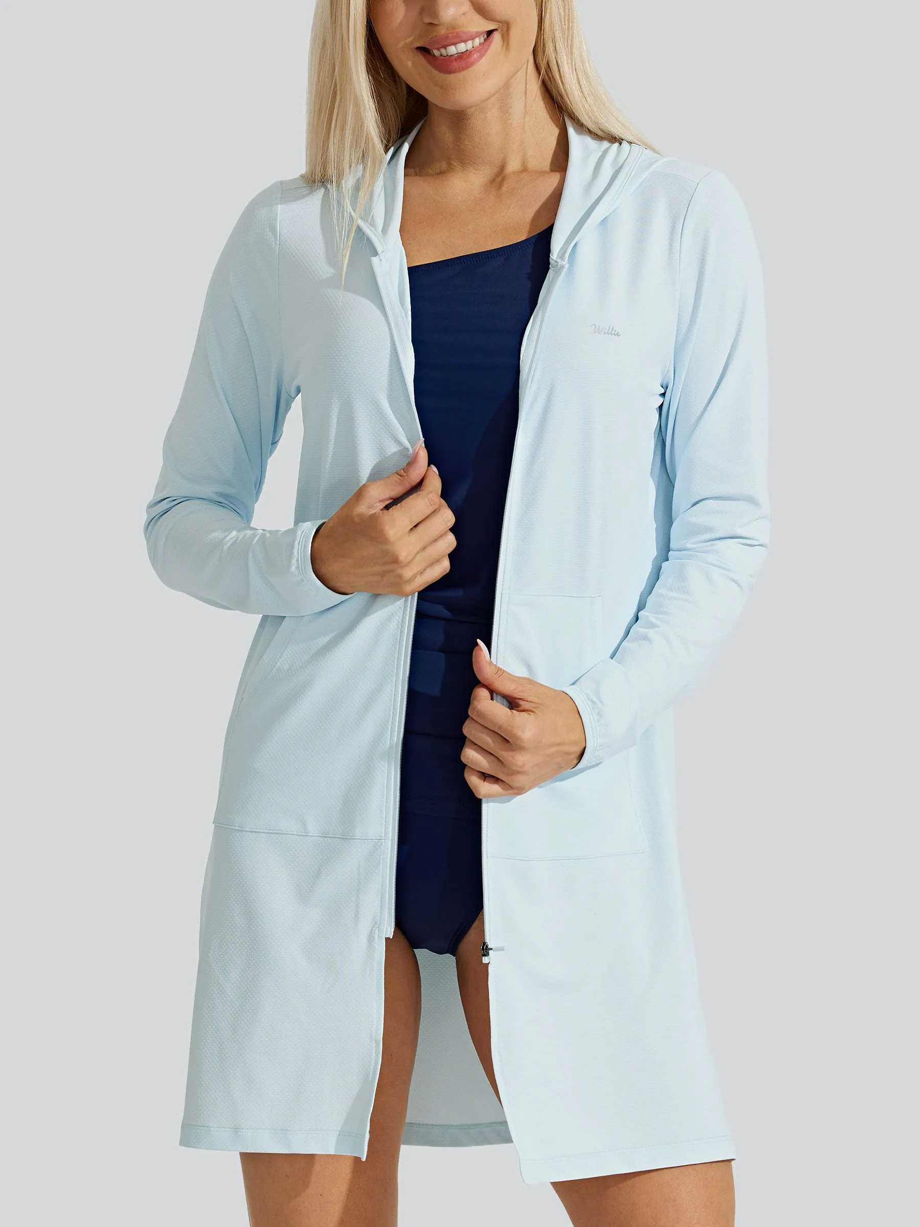 Women's Long Hoodie Jacket UPF 50 