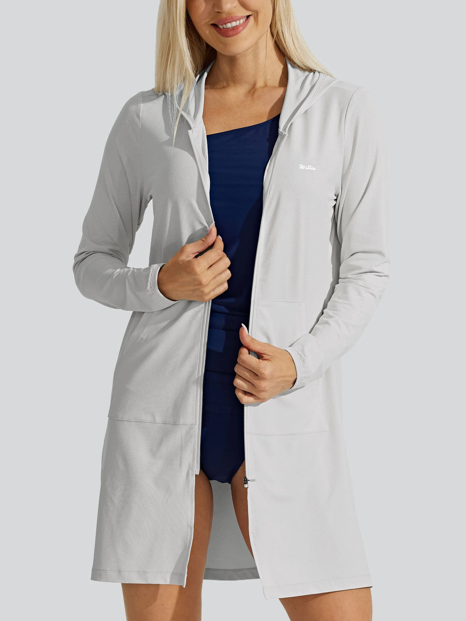 Women's Long Hoodie Jacket UPF 50 