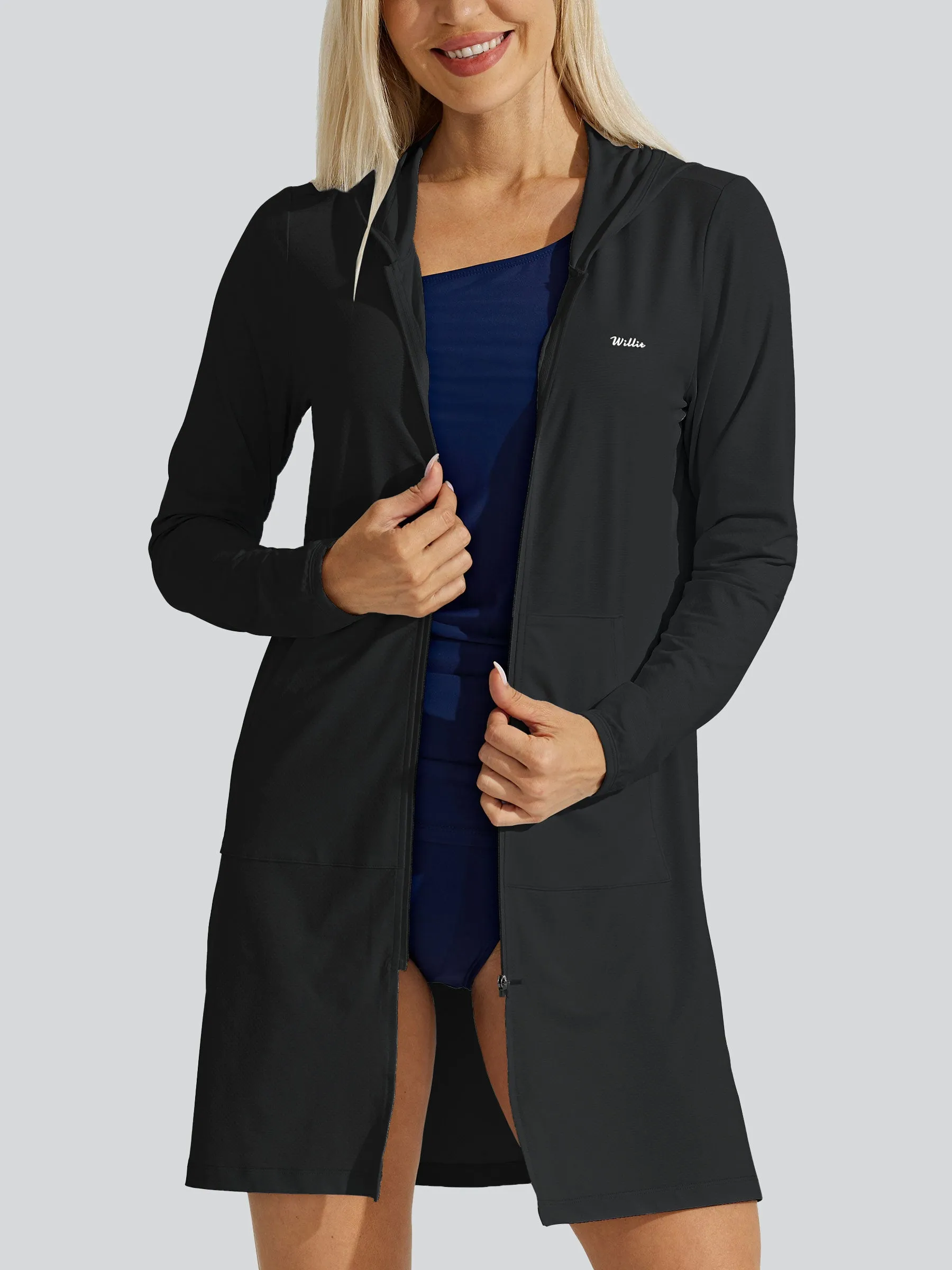 Women's Long Hoodie Jacket UPF 50 