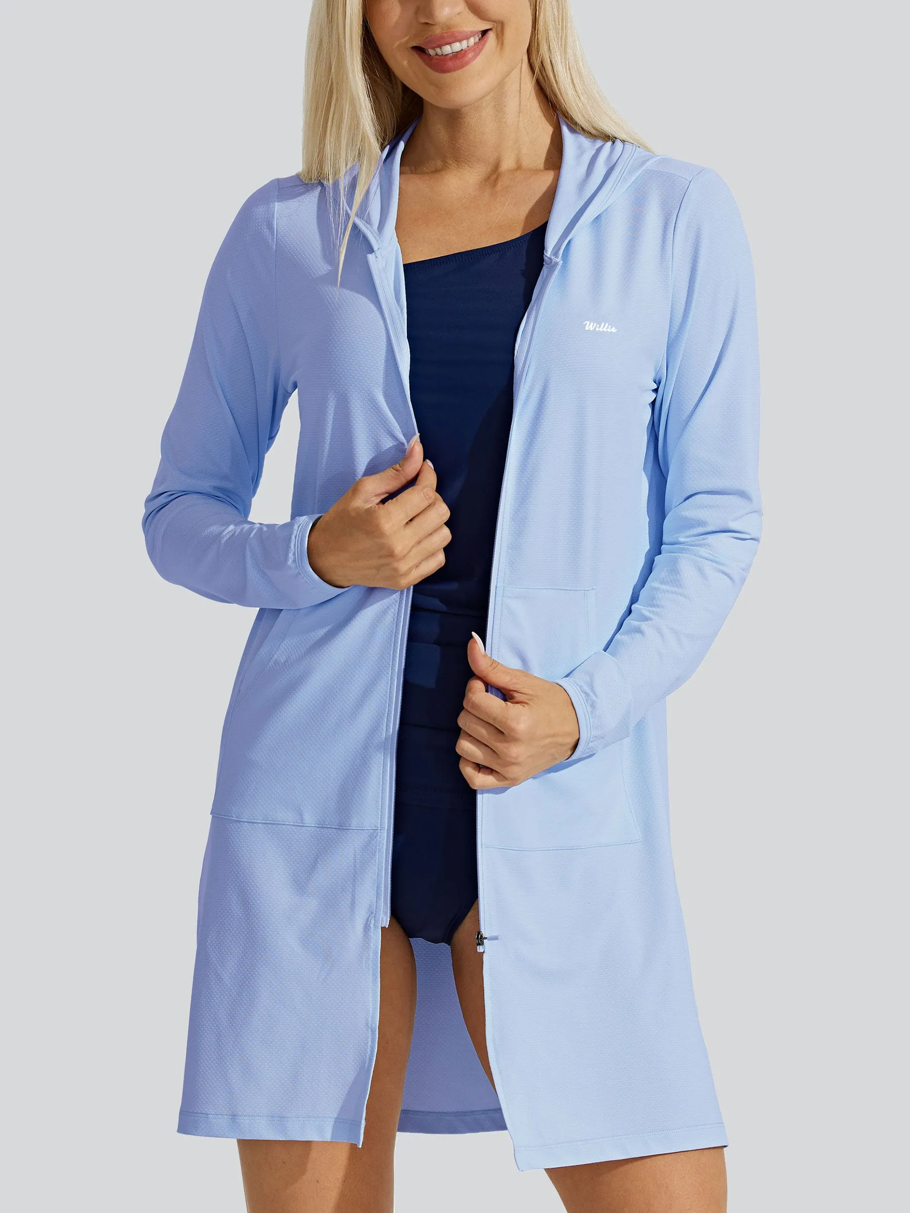 Women's Long Hoodie Jacket UPF 50 