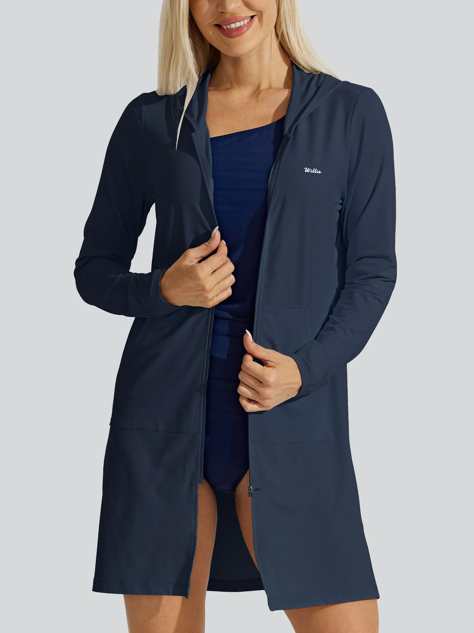 Women's Long Hoodie Jacket UPF 50 