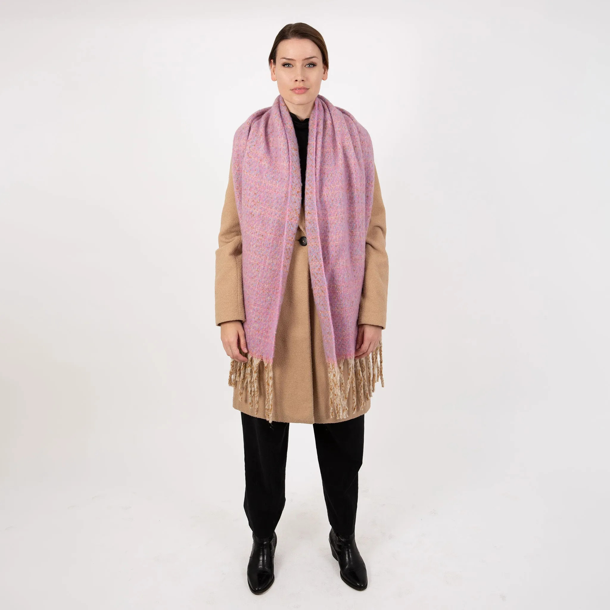 Women’s Metallic Scarf with Tassels