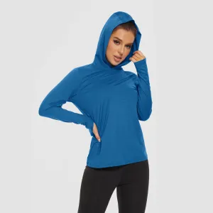 Women's Mint Hoodie Shirts UPF 50  Sun Protection Long Sleeve UV Shirt Fishing Hiking Athletic Shirts with Thumb Hole
