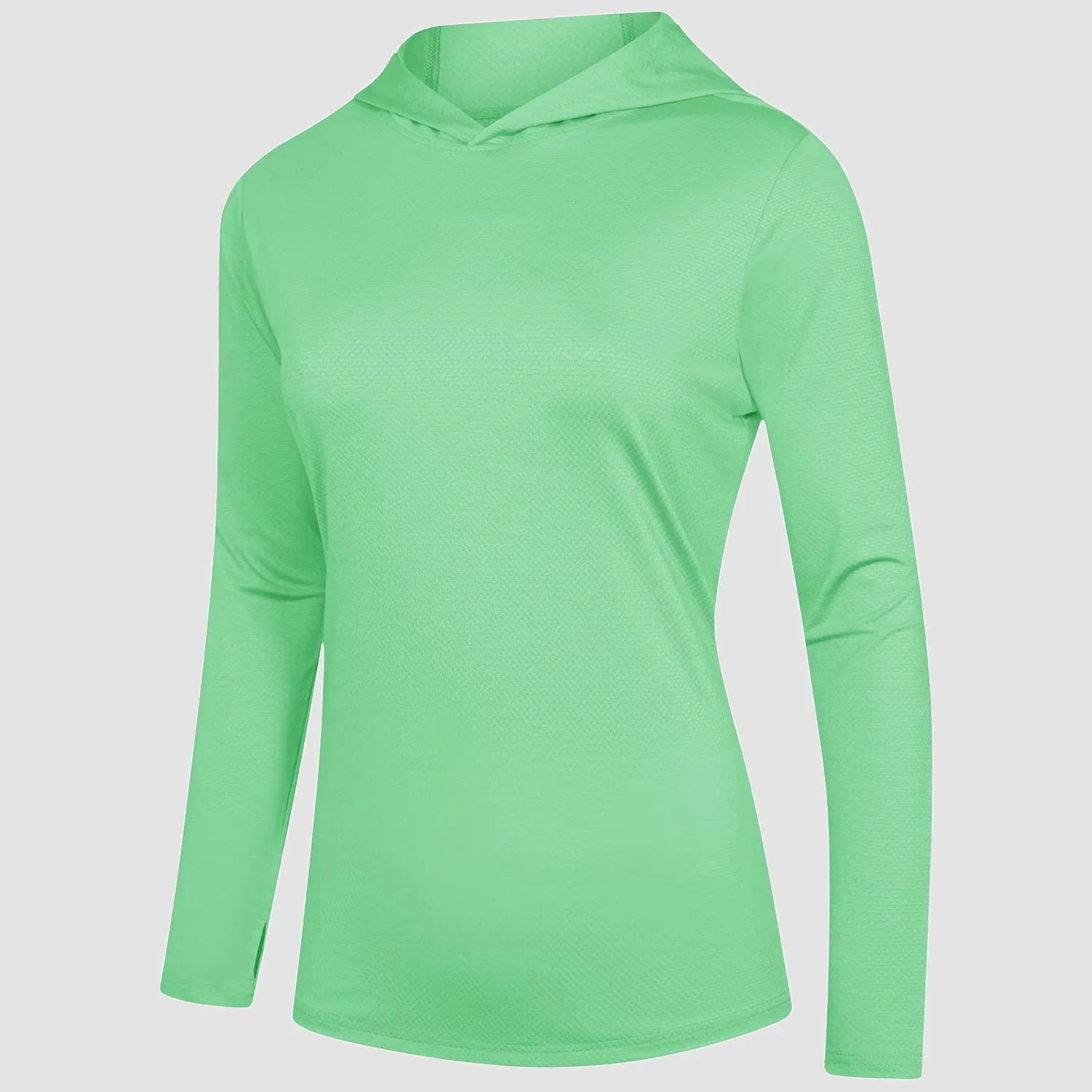 Women's Mint Hoodie Shirts UPF 50  Sun Protection Long Sleeve UV Shirt Fishing Hiking Athletic Shirts with Thumb Hole
