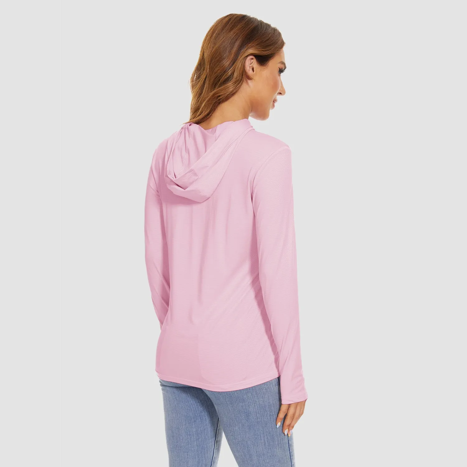 Women's Mint Hoodie Shirts UPF 50  Sun Protection Long Sleeve UV Shirt Fishing Hiking Athletic Shirts with Thumb Hole