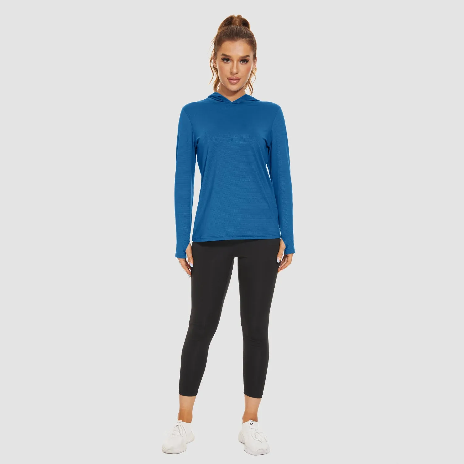 Women's Mint Hoodie Shirts UPF 50  Sun Protection Long Sleeve UV Shirt Fishing Hiking Athletic Shirts with Thumb Hole