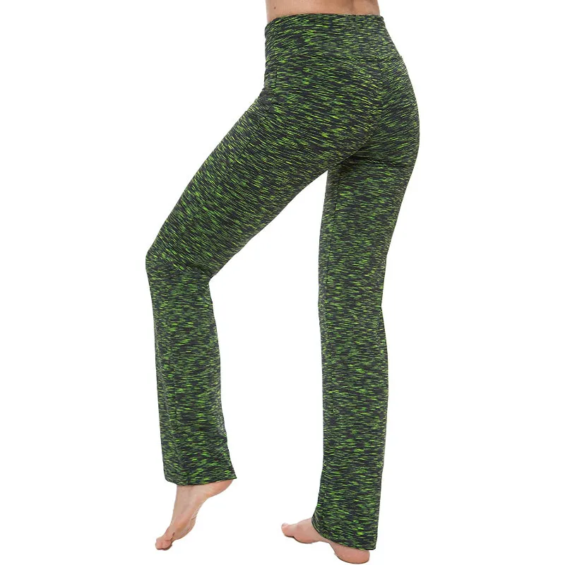 Women's Multicolor Pattern Bootcut Leg Yoga Pants High Waist Leggings