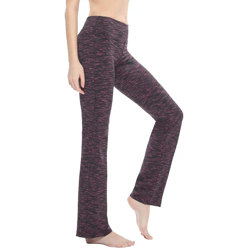 Women's Multicolor Pattern Bootcut Leg Yoga Pants High Waist Leggings