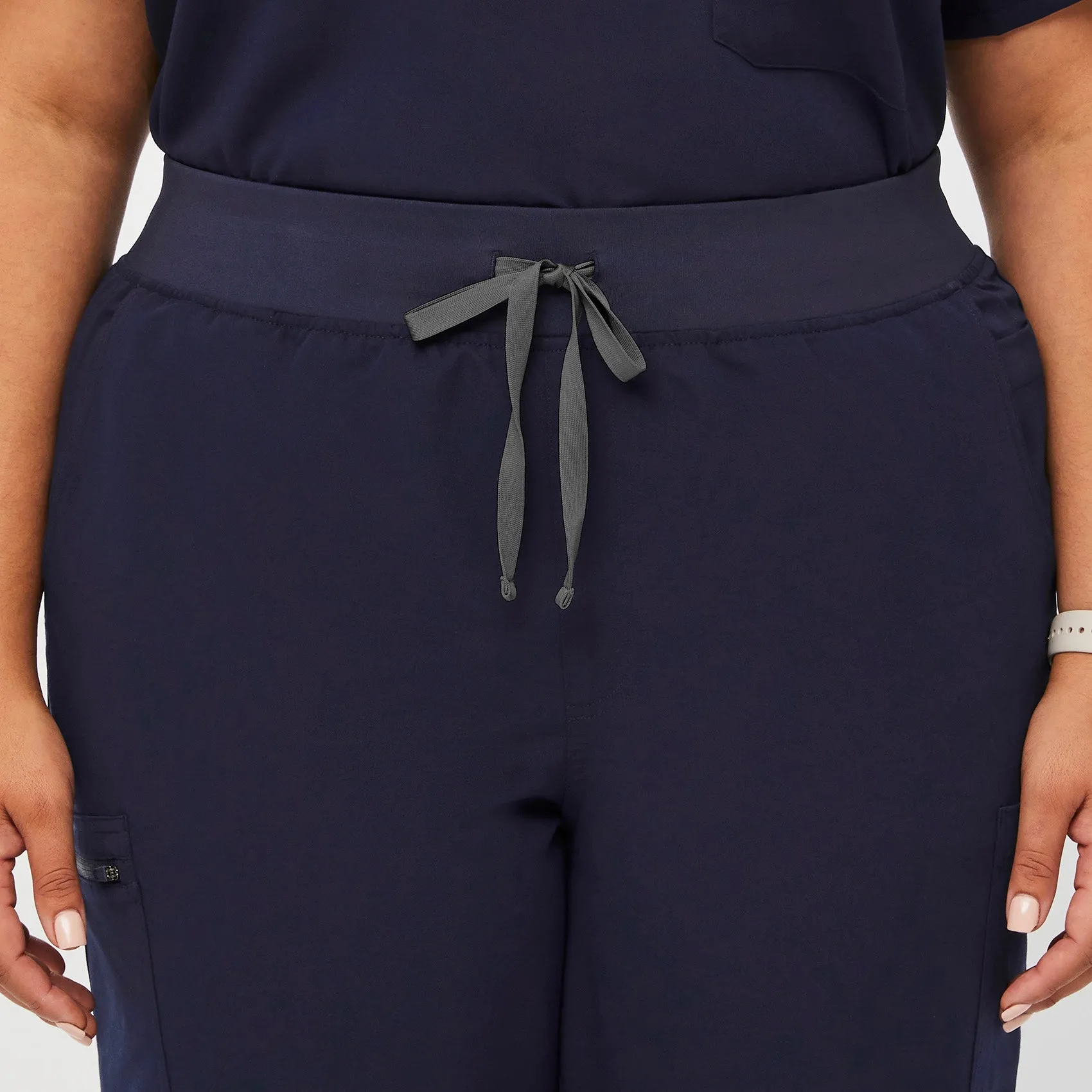women's Navy High Waisted Yola™ - Petite Skinny Scrub Pants (3XL - 6XL)