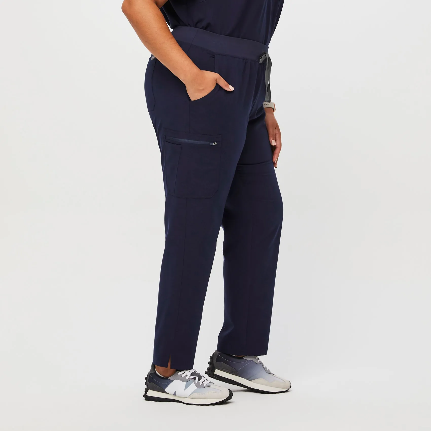 women's Navy High Waisted Yola™ - Petite Skinny Scrub Pants (3XL - 6XL)