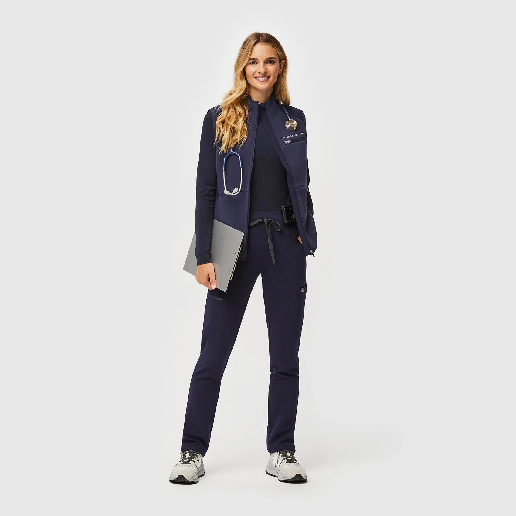 women's Navy Yola™ High Waisted 2.0 - Petite Skinny Scrub Pants