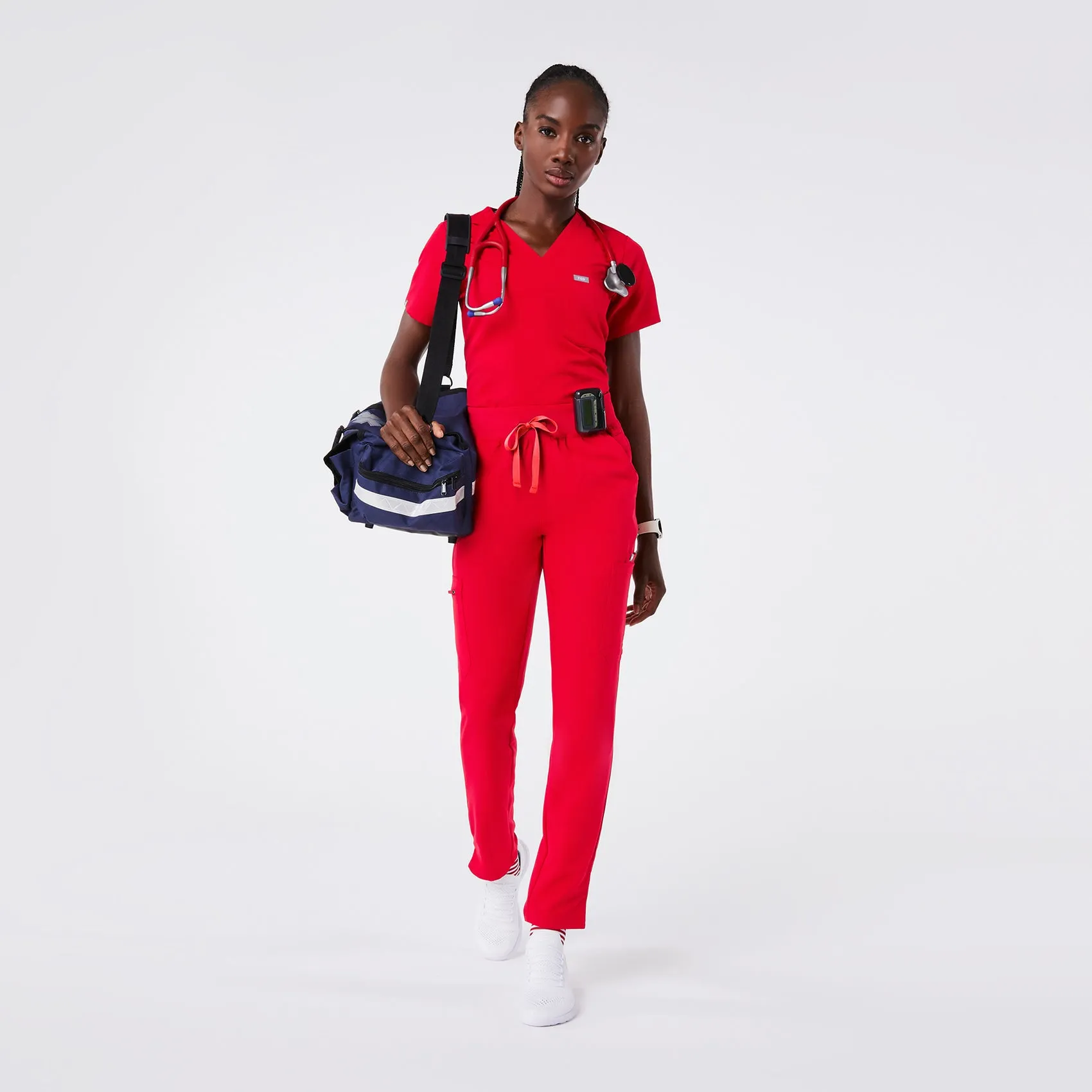 women's Pop Red High Waisted Yola - Tall Skinny Scrub Pant™