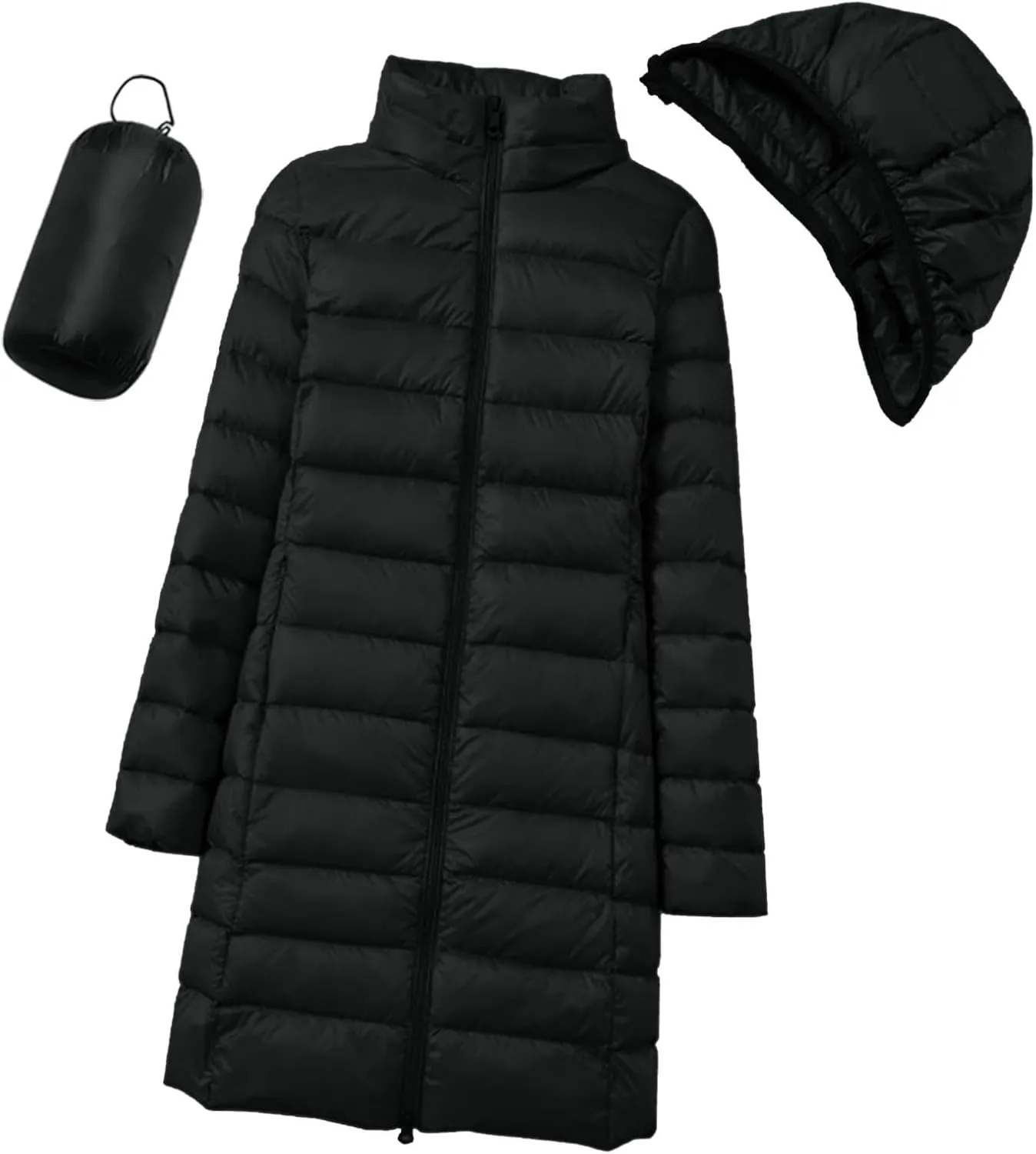 Womens Puffer Coat Lightweight Down Coats Long Sleeve with Pouch Classic Warm Jacket 2023 Winter Skimpy Down Jackets