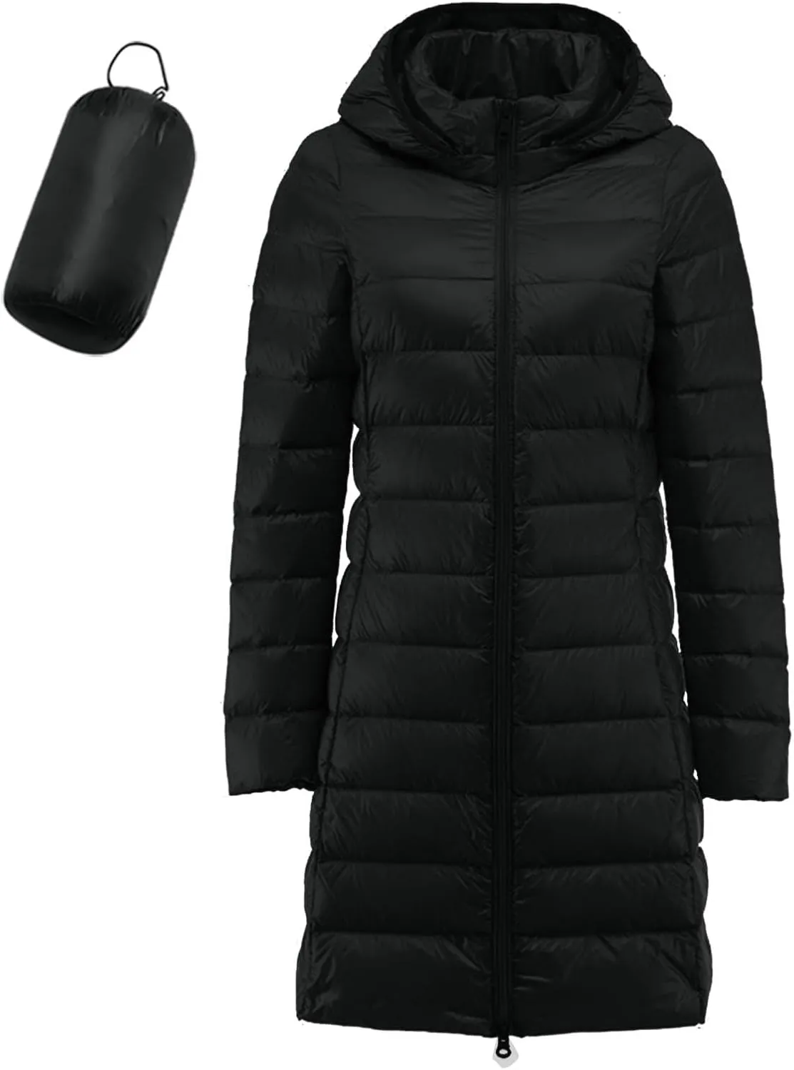 Womens Puffer Coat Lightweight Down Coats Long Sleeve with Pouch Classic Warm Jacket 2023 Winter Skimpy Down Jackets