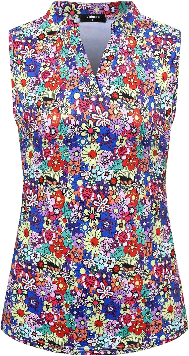 Womens Sleeveless Golf Shirts Moisture Wicking Tennis Polo Workout Tops