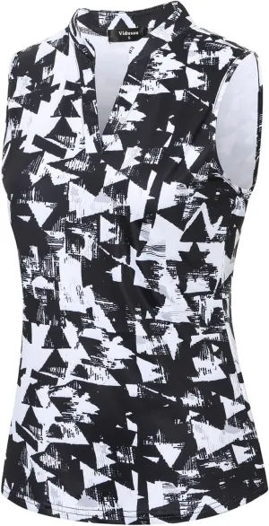 Womens Sleeveless Golf Shirts Moisture Wicking Tennis Polo Workout Tops
