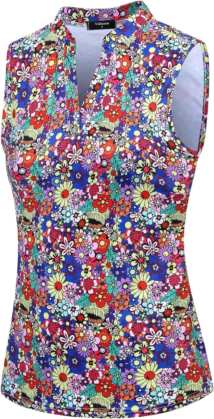Womens Sleeveless Golf Shirts Moisture Wicking Tennis Polo Workout Tops