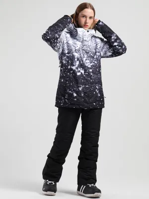 Women's SMN Mountain Freeze Colorful Print Waterproof Winter Snowboard Suit
