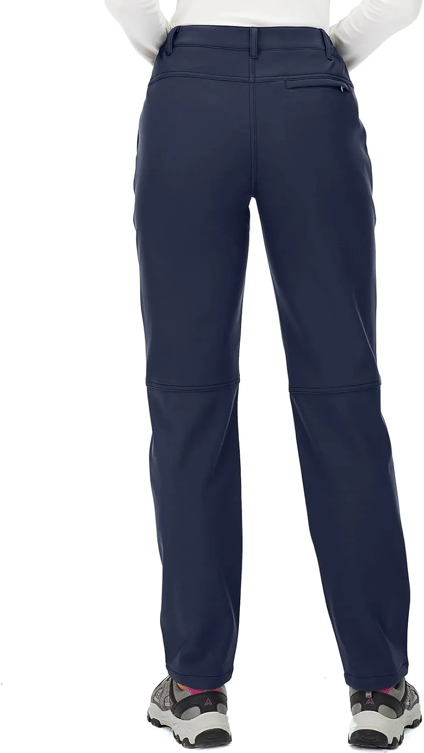 Womens Snow Pants Winter Fleece Lined Waterproof Soft Shell Insulated Outdoor Camping Travel ski Pants