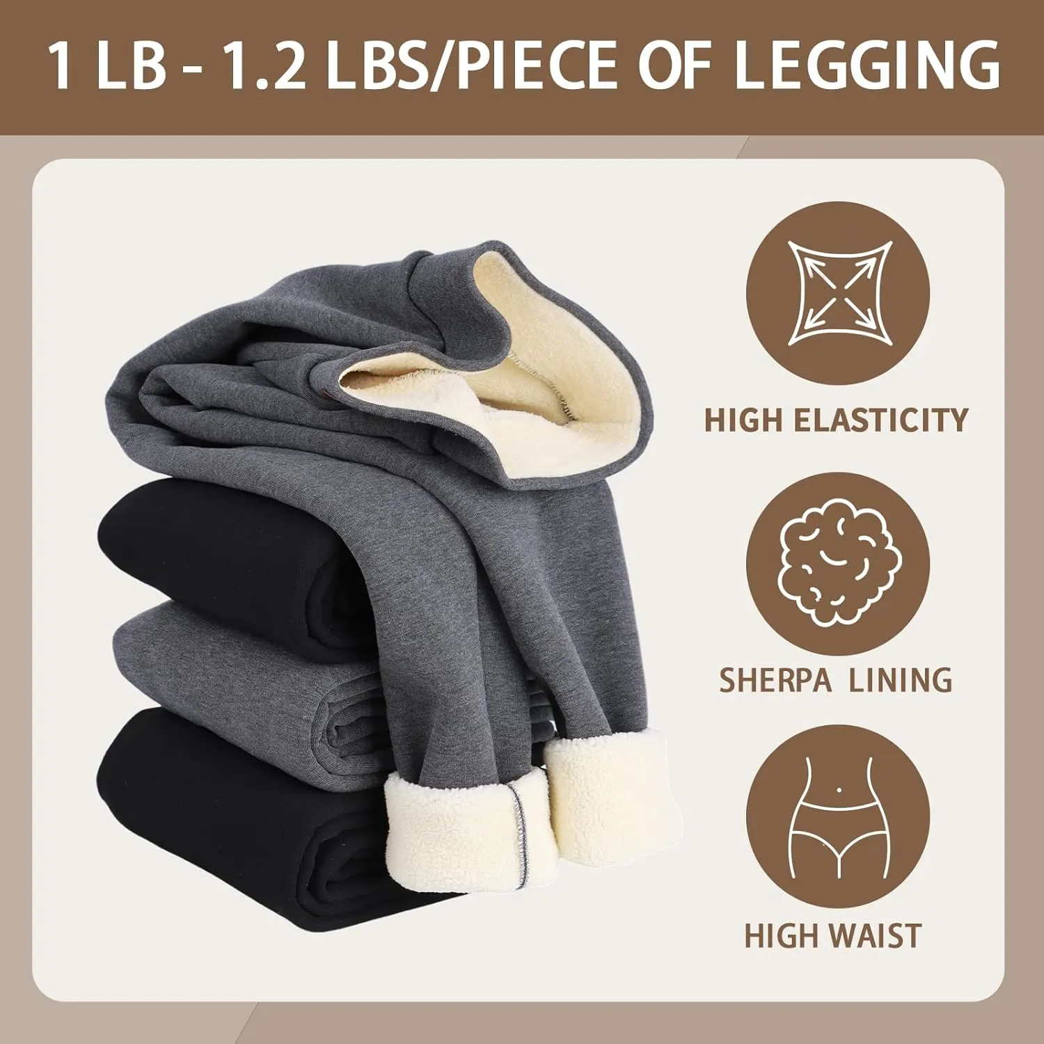Women's Thermal Fleece Lined Leggings Winter Warm Soft High Waist Stretch Sherpa Lined Pants…